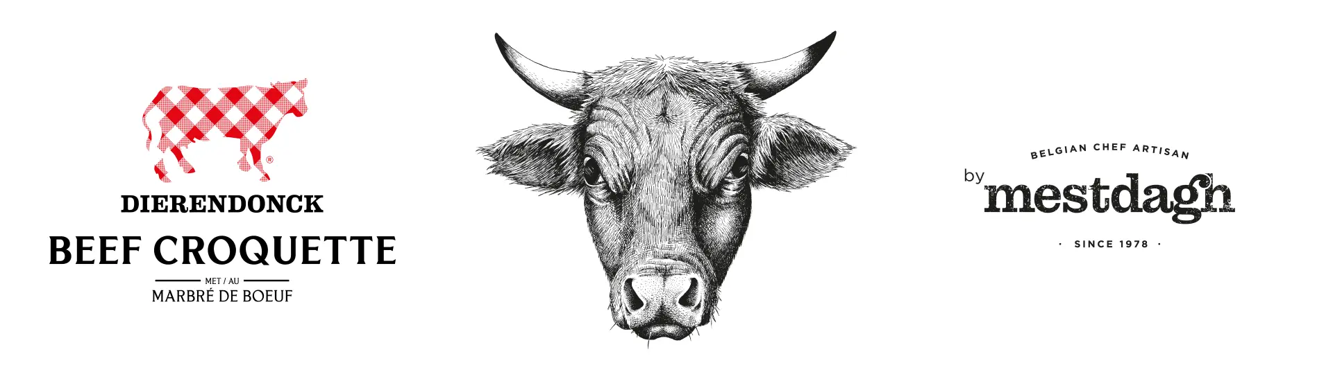 Beef Croquette en Mestdagh Artisan logo met rundskop